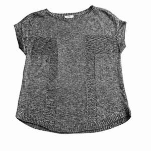 LOFT Charcoal Knit Top Size M